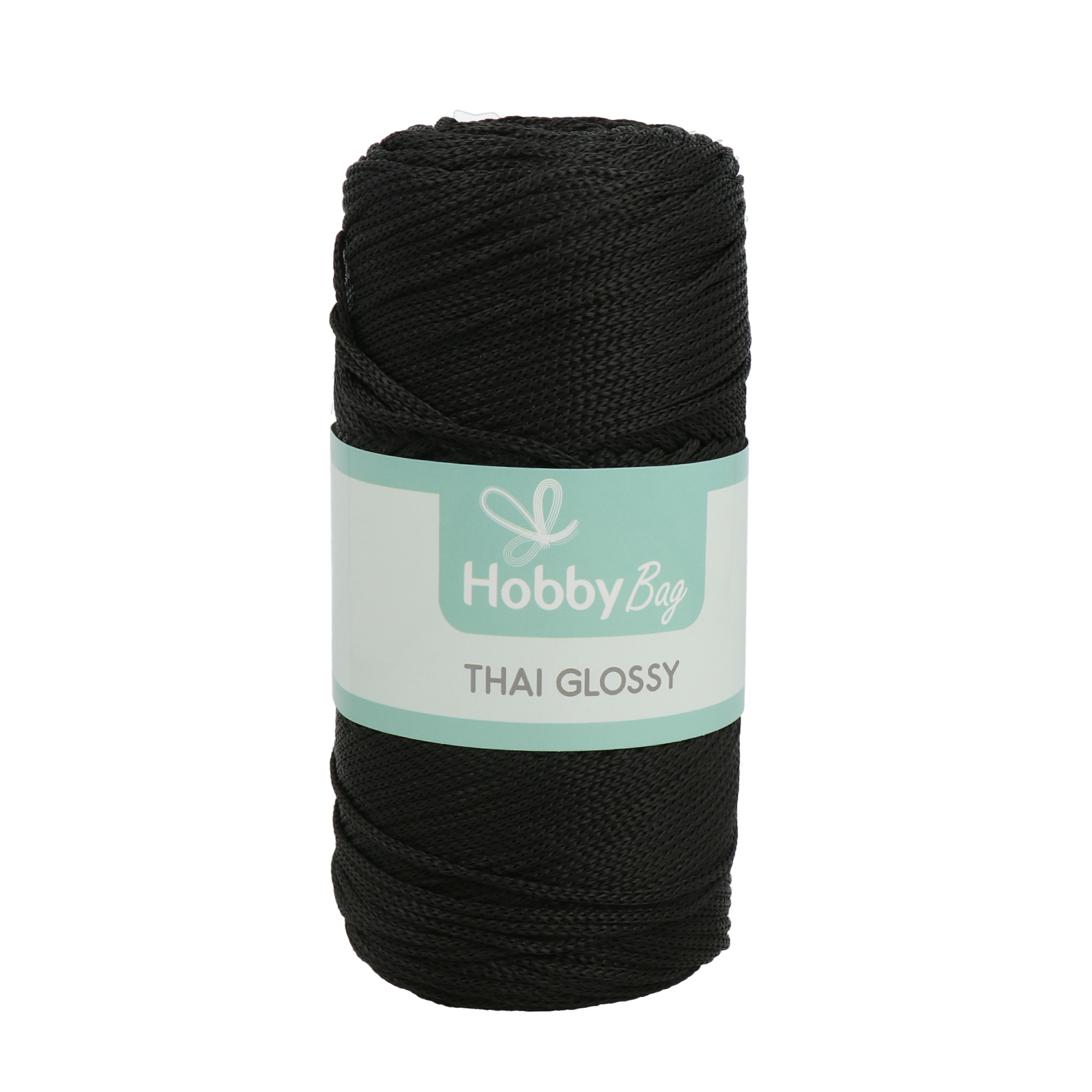 hobbybag thai glossy cord - black - 250gr (250mt) | 1pc