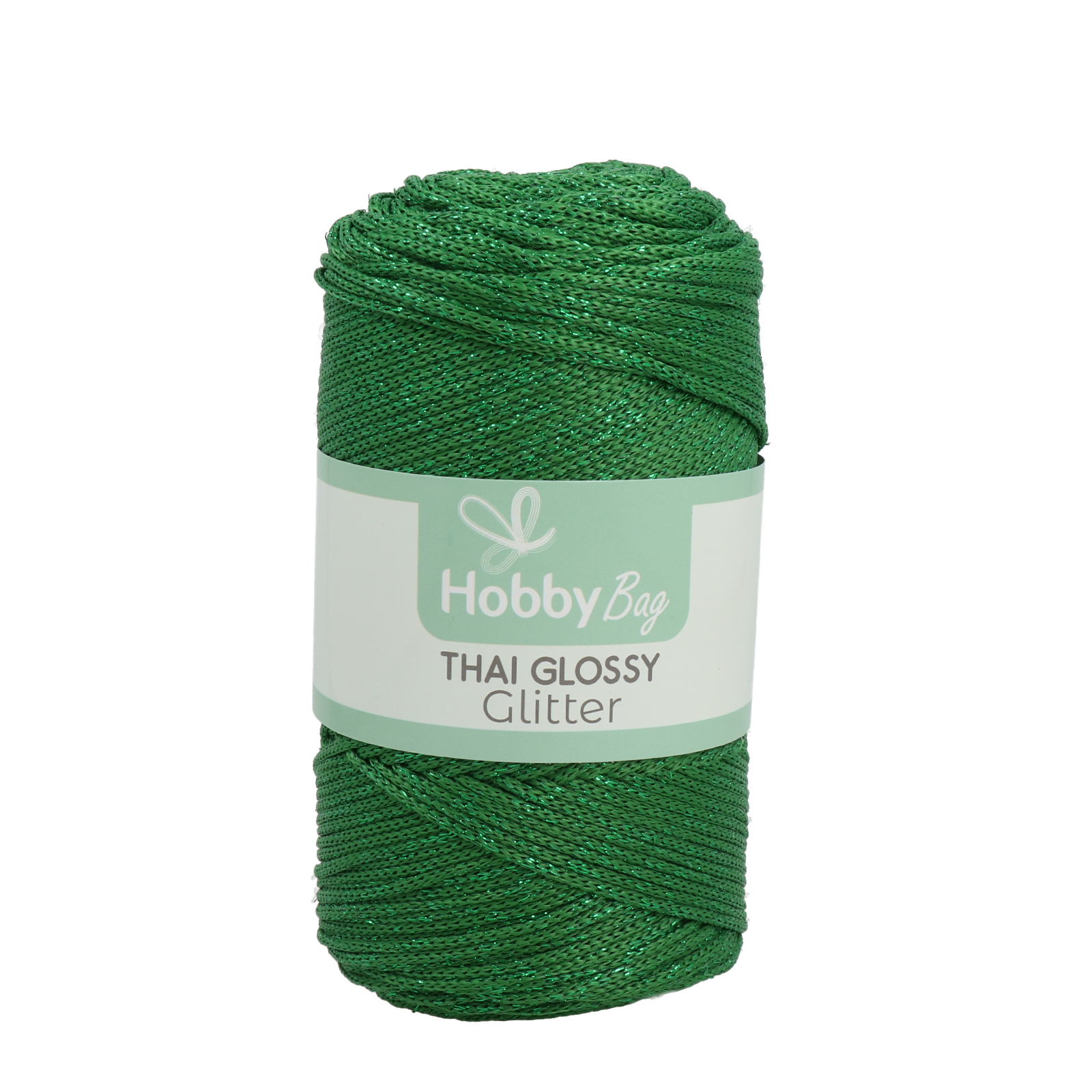 hobbybag cord thai glossy glitter - green - 250grr (250mt) | 1pc