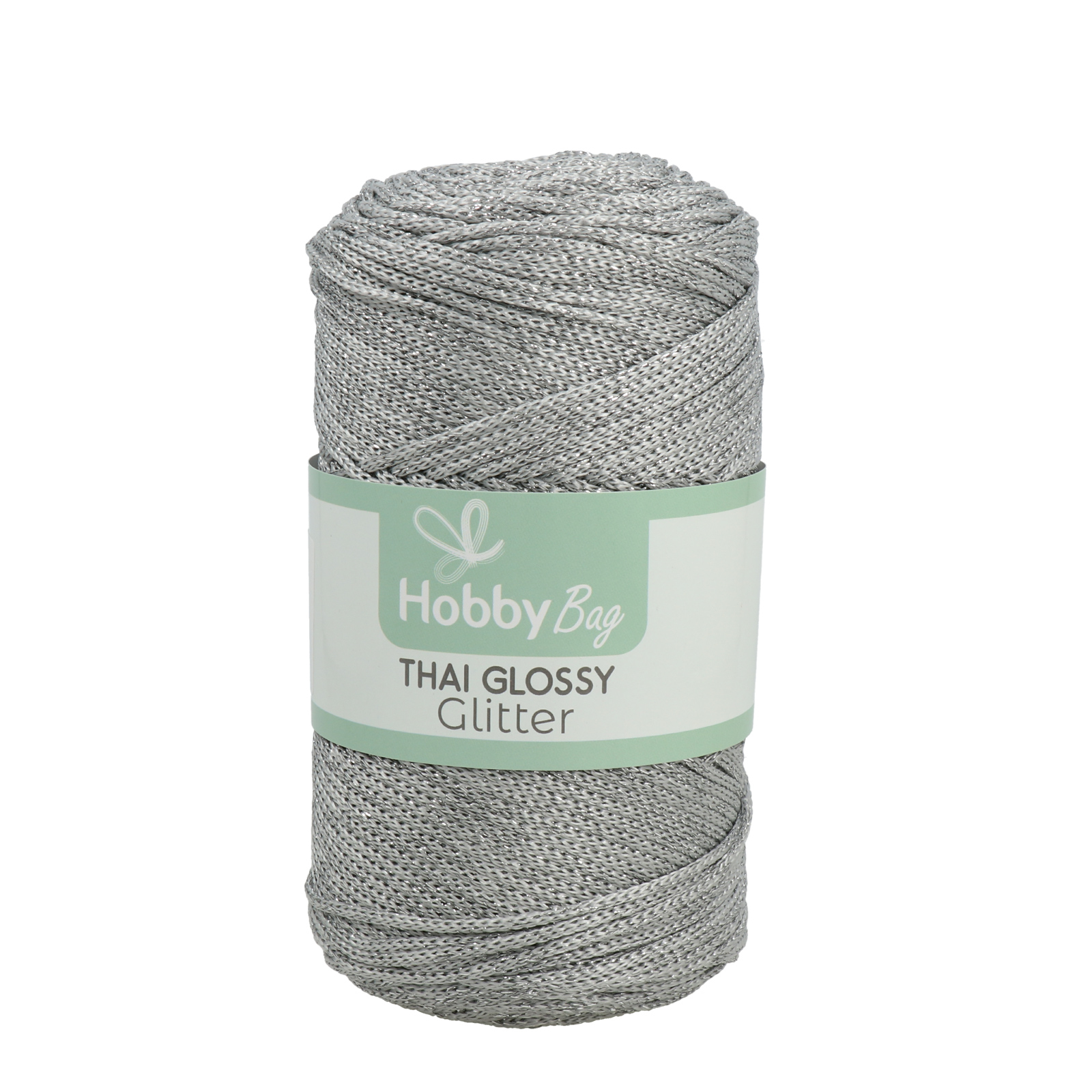 hobbybag cord thai glossy glitter - silver - 250grr (250mt) | 1pc