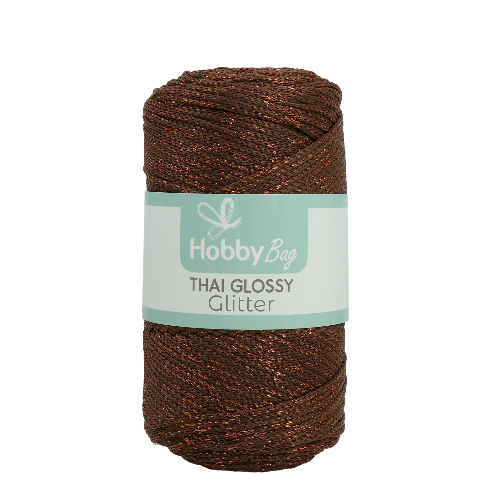 hobbybag cord thai glossy glitter - brown - 250grr (250mt) | 1pc