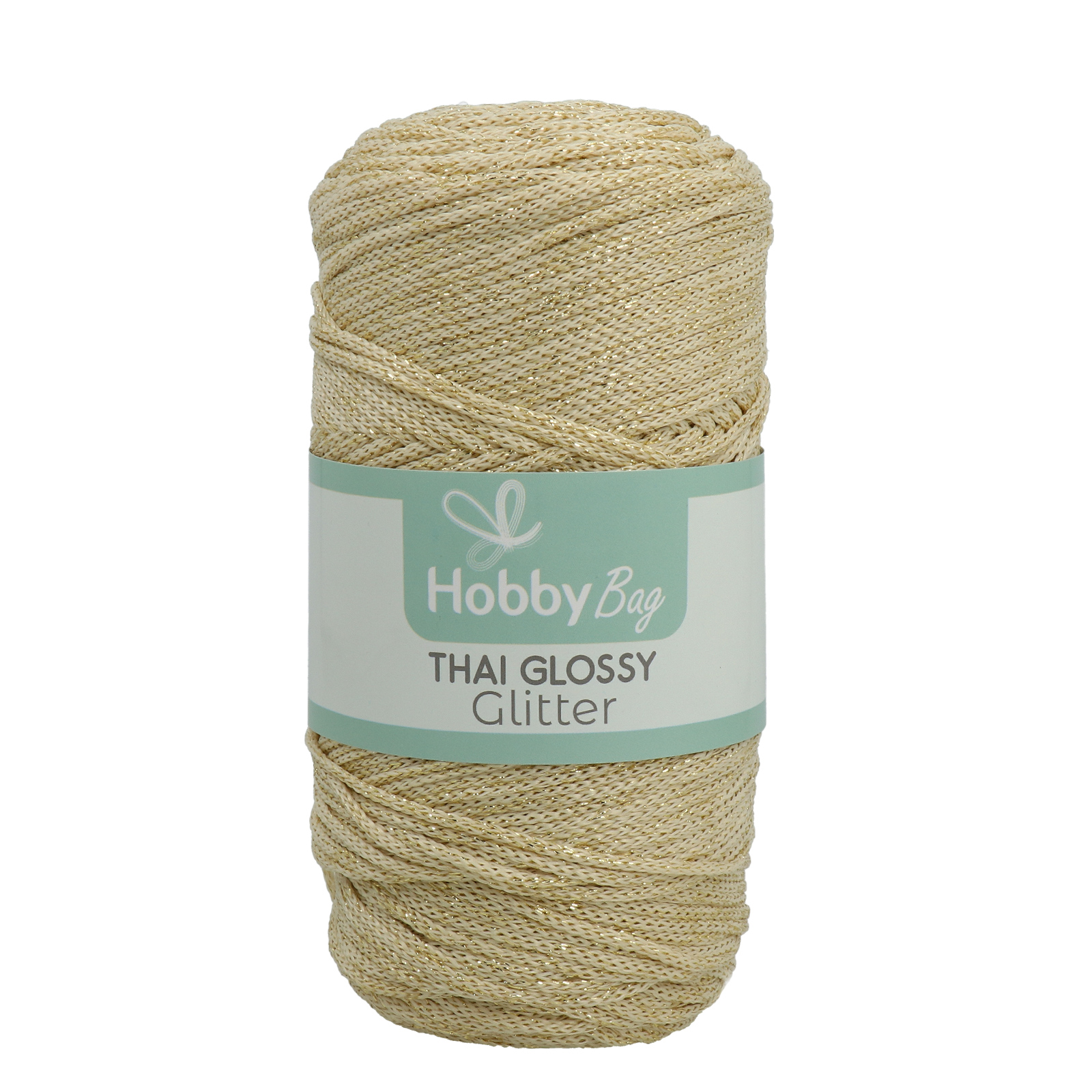 hobbybag cord thai glossy glitter - ecrù/gold lurex - 250grr (250mt) | 1pc