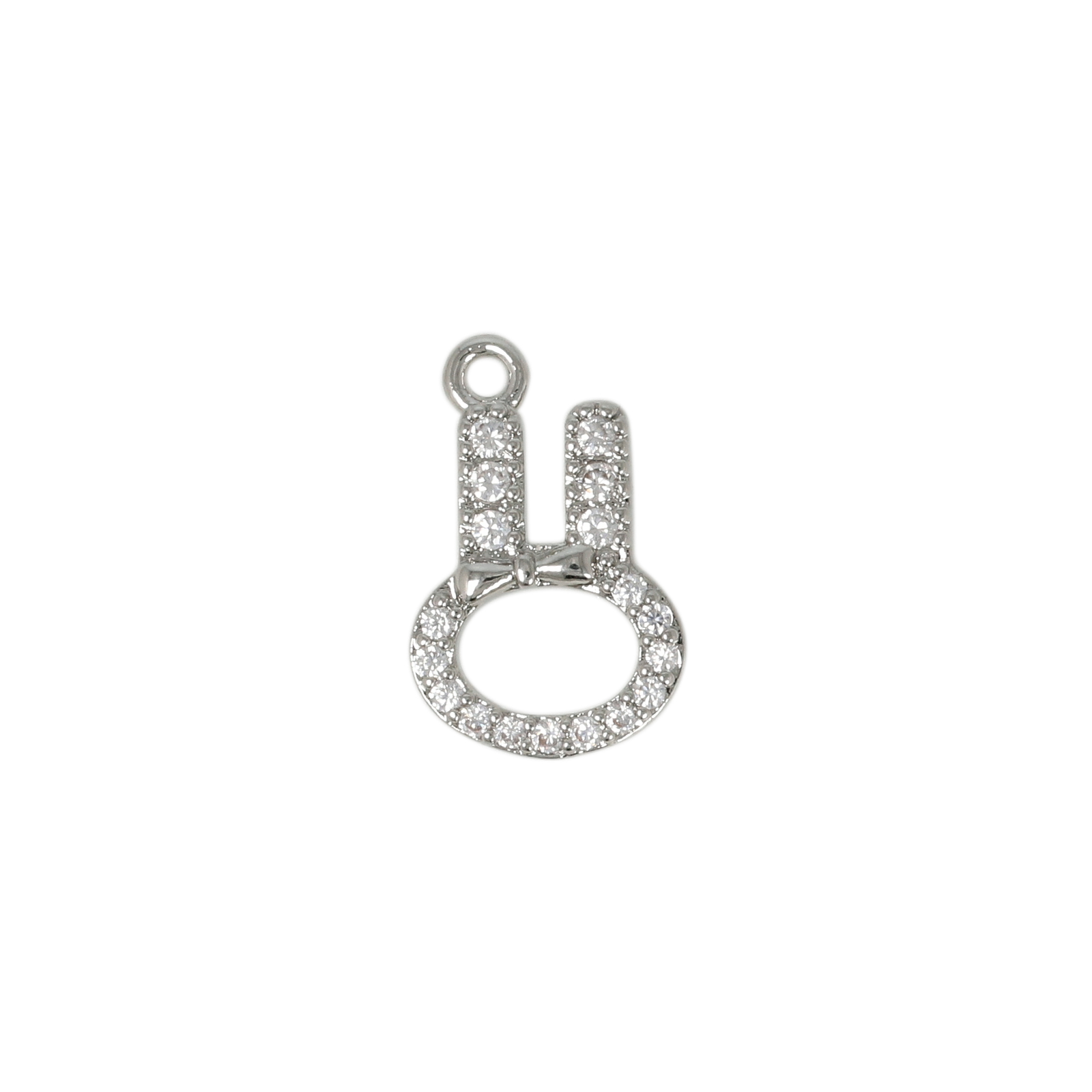 anhänger metal cz rhodium versilbert my melody 11x8,5mm | 2st