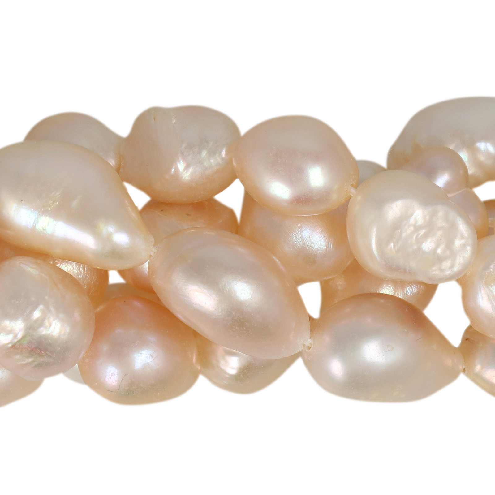 freshwater pearls pink natural baroque 10x12mm | 14/15-inch strand