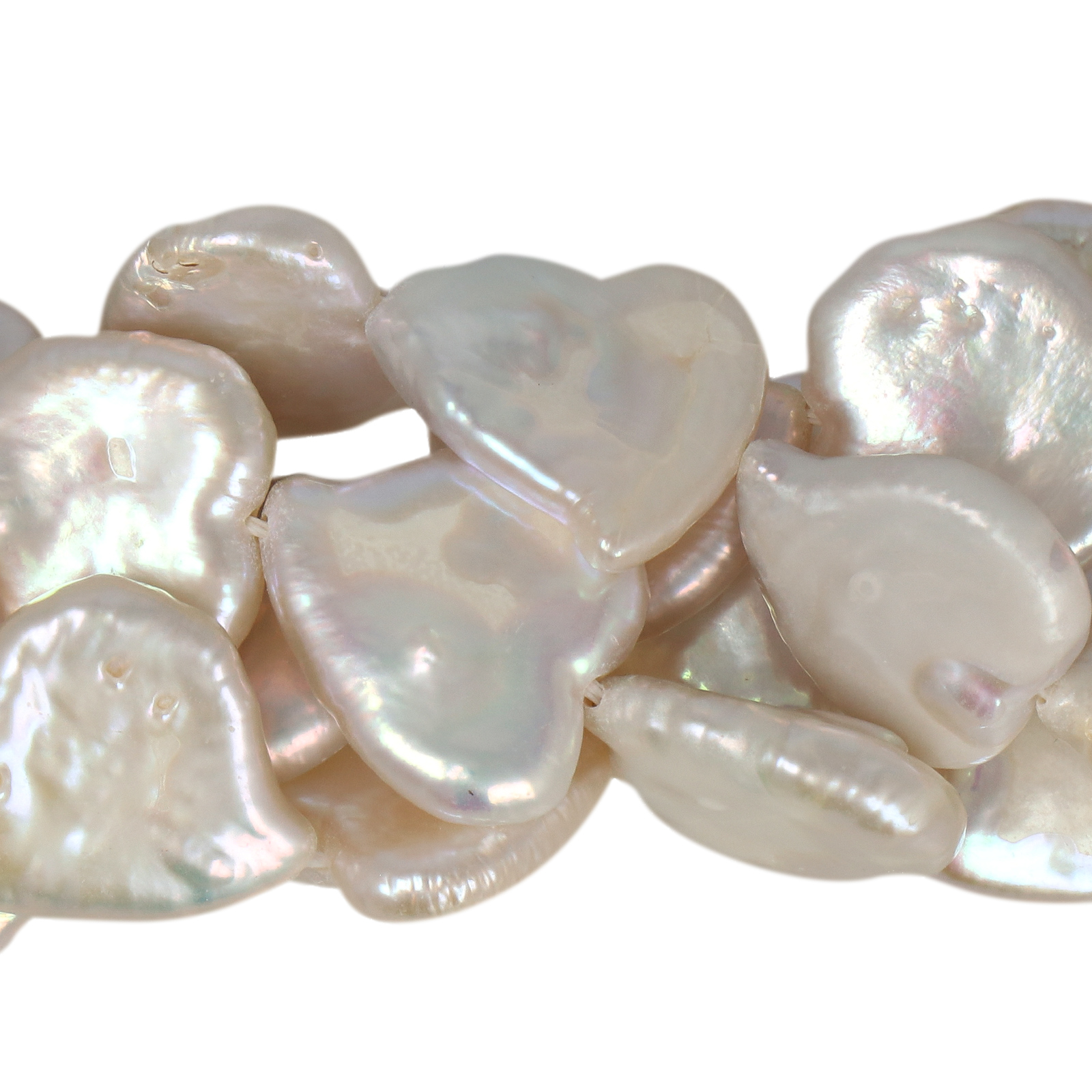süßwasserperlen weiß baroque herz 15x16mm ca. | 2st