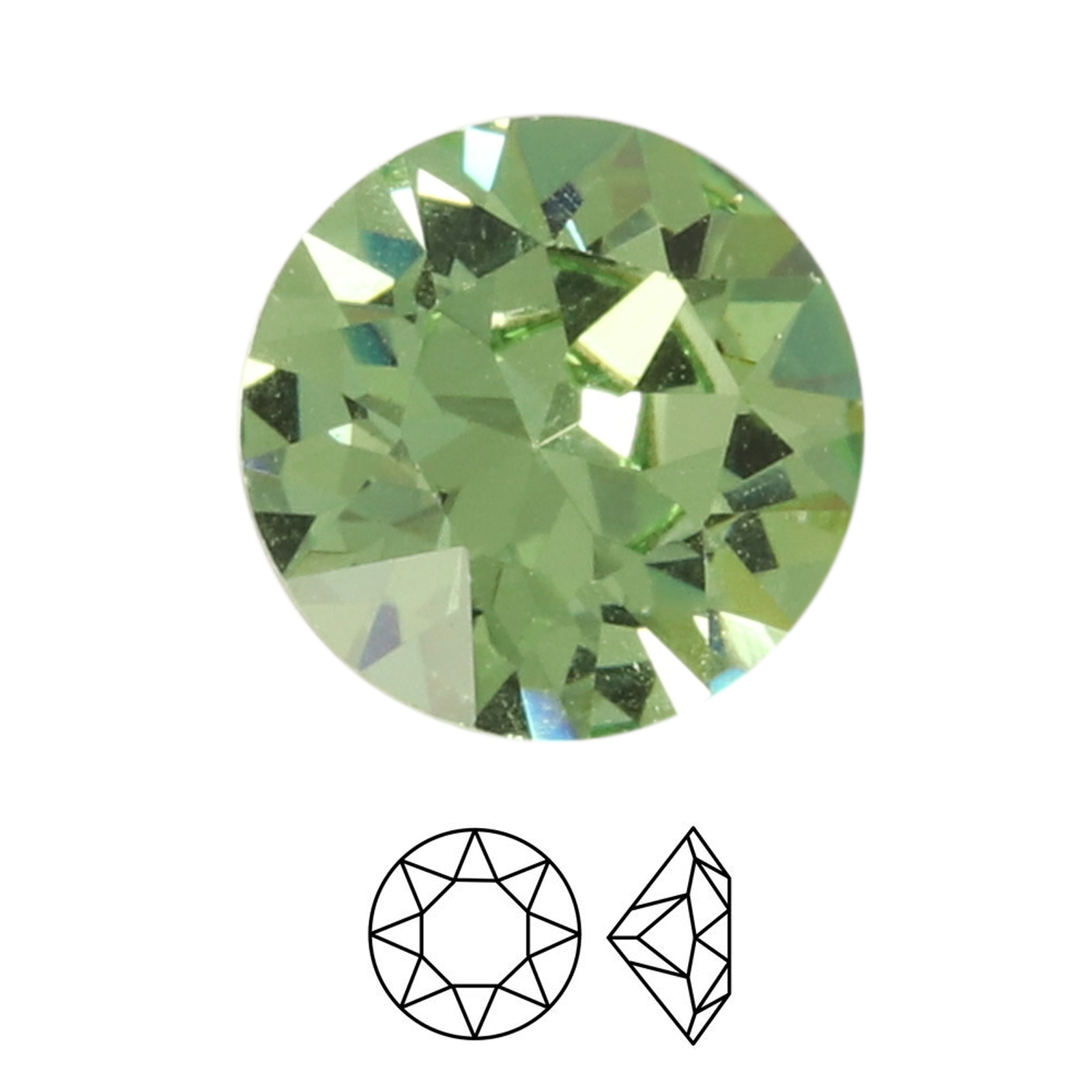 chaton (1088) recreated peridot ss39 (8,16-8,41mm) | 4pc