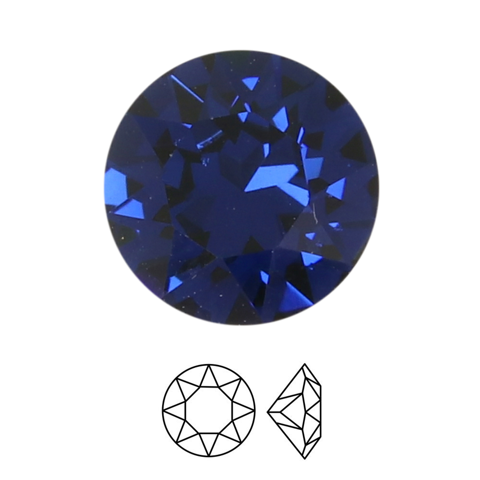 chaton (1088) recreated dark sapphire ss39 (8,16-8,41mm) | 4pc
