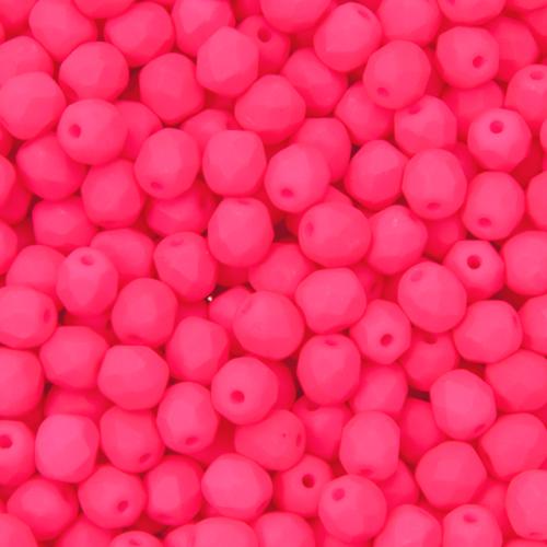 böhmische glasschliffperlen neon pink 4mm | 50st