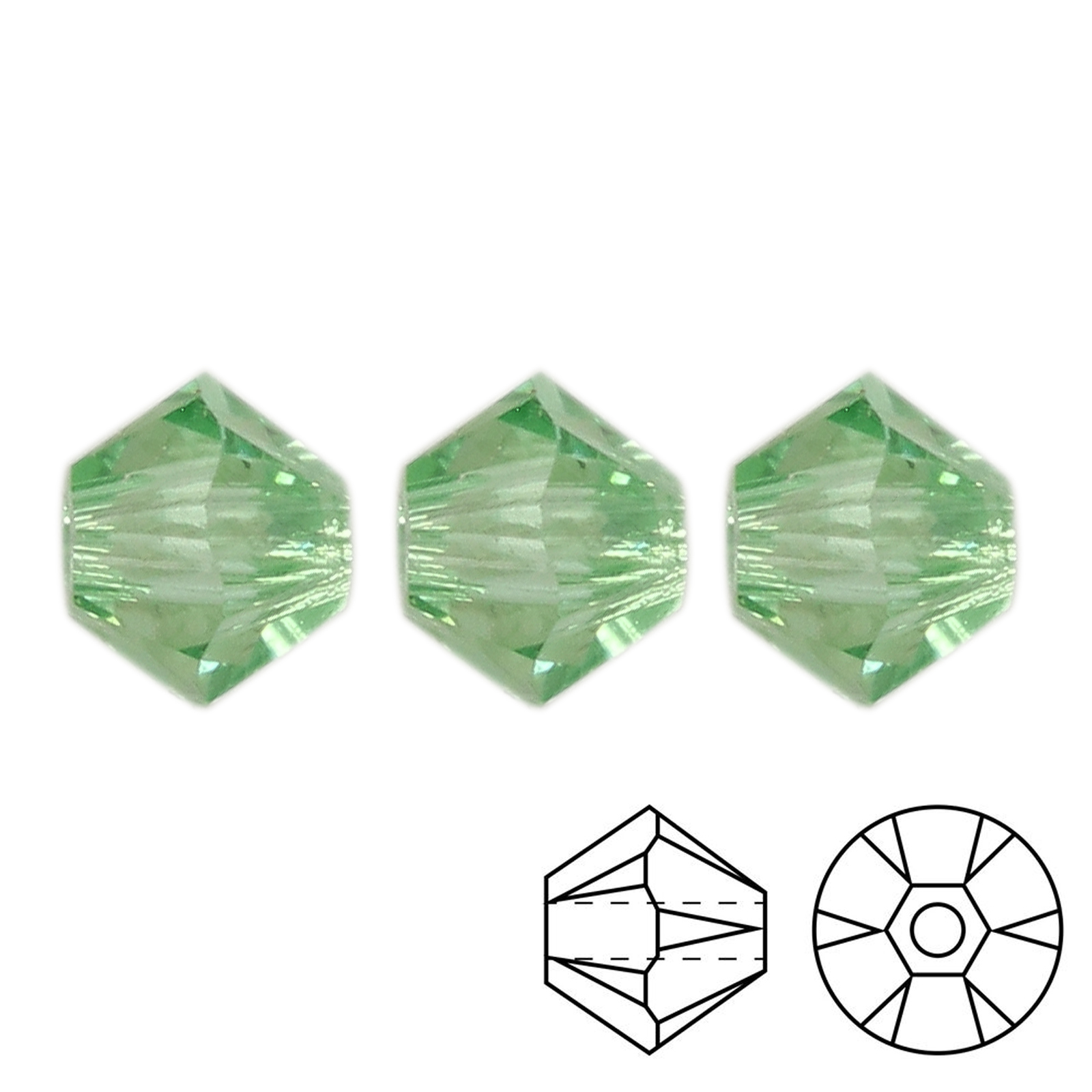 kristall doppelkegel (5328) recreated peridot 3mm | 48st