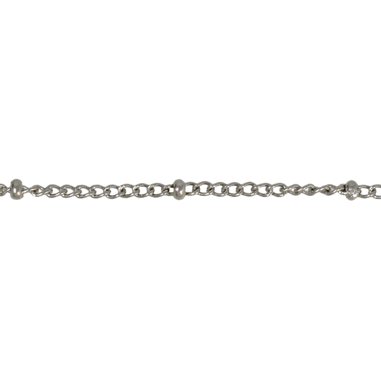 stainless steel groumette chain with bead 2mm | 1mt