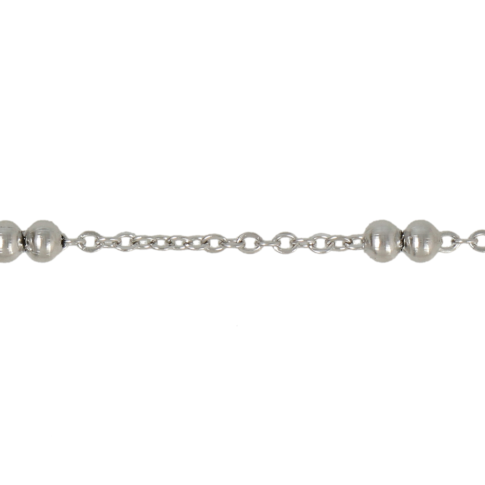 stainless steel flat cable chain with beads 4mm | 1mt
