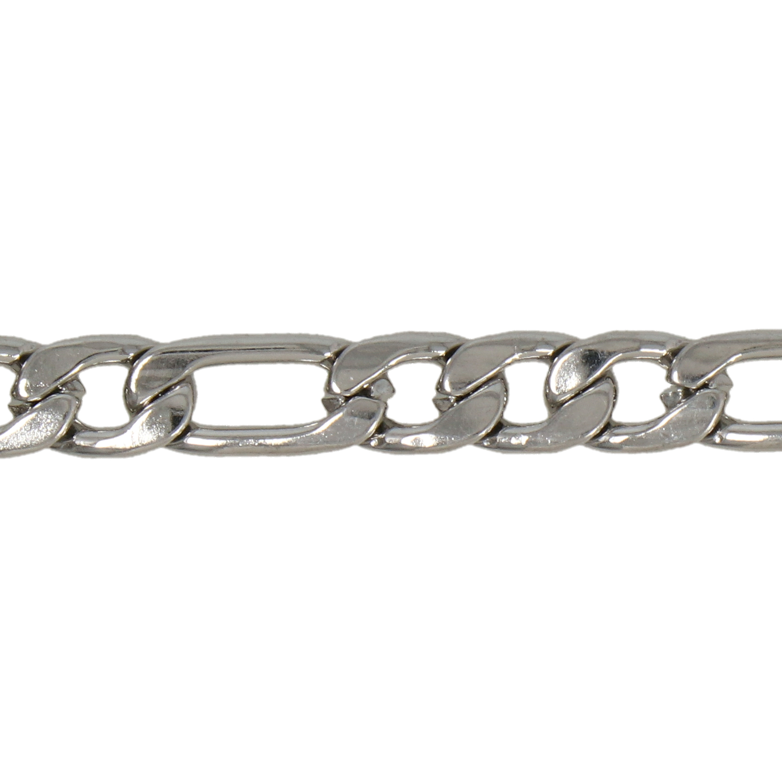 stainless steel figaro chain flat 3+1 links 8x5,5mm / 12x5,5mm | 1mt