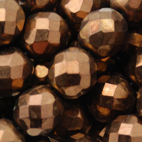 böhmische glasschliffperlen dark bronze 12mm | 5st