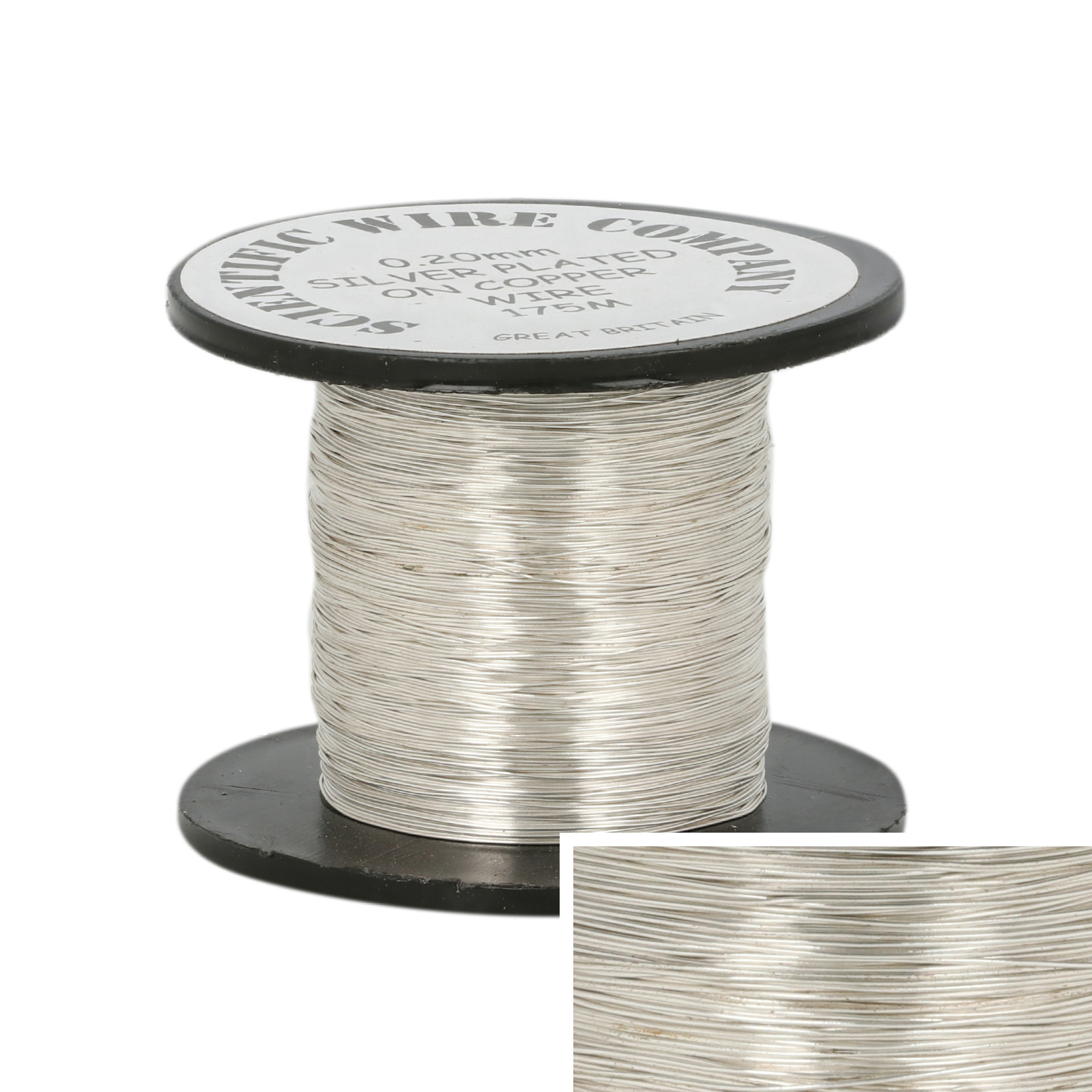 silver plated craft wire - diameter 0,2mm - 175mt spool | 1pc