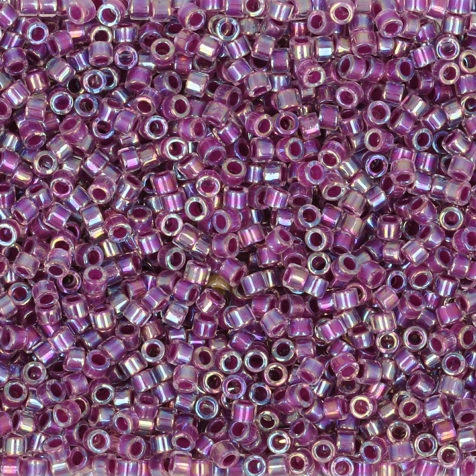 miyuki delica 11/0 - color-lined raspberry/crystal ab | 8gr