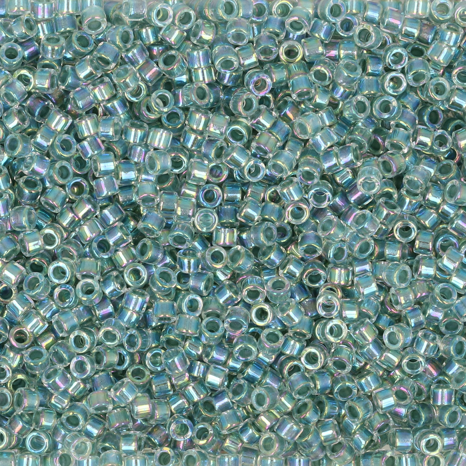 miyuki delica 11/0 - color-lined transparent light seafoam/crystal ab | 8gr