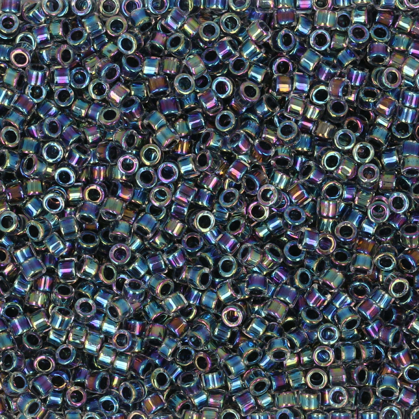 miyuki delica 11/0 - color-lined steel blue/crystal ab | 8gr
