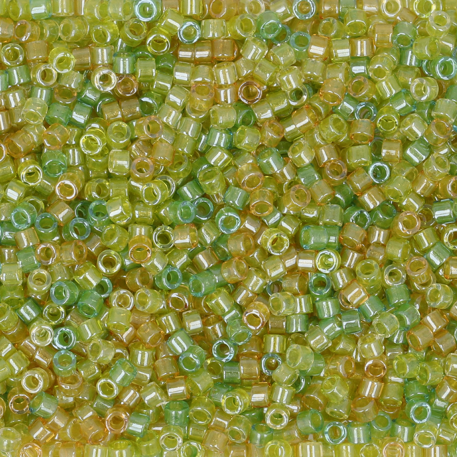 miyuki delica 11/0 - color-lined sparkle amber/peridot mix | 8gr