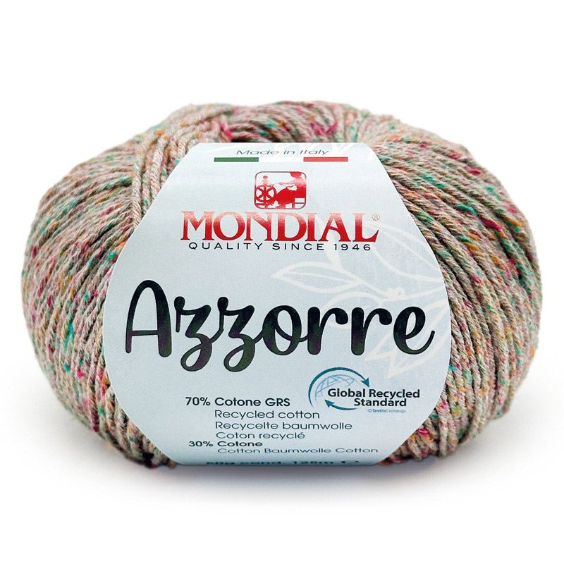 azzorre mondial - cream/green/fuchsia (800) - 50gr (125mt) | 1pc