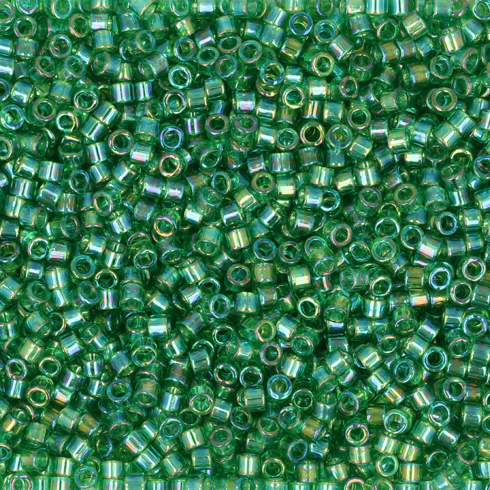 miyuki delica 11/0 - transparent kelly green ab | 8gr