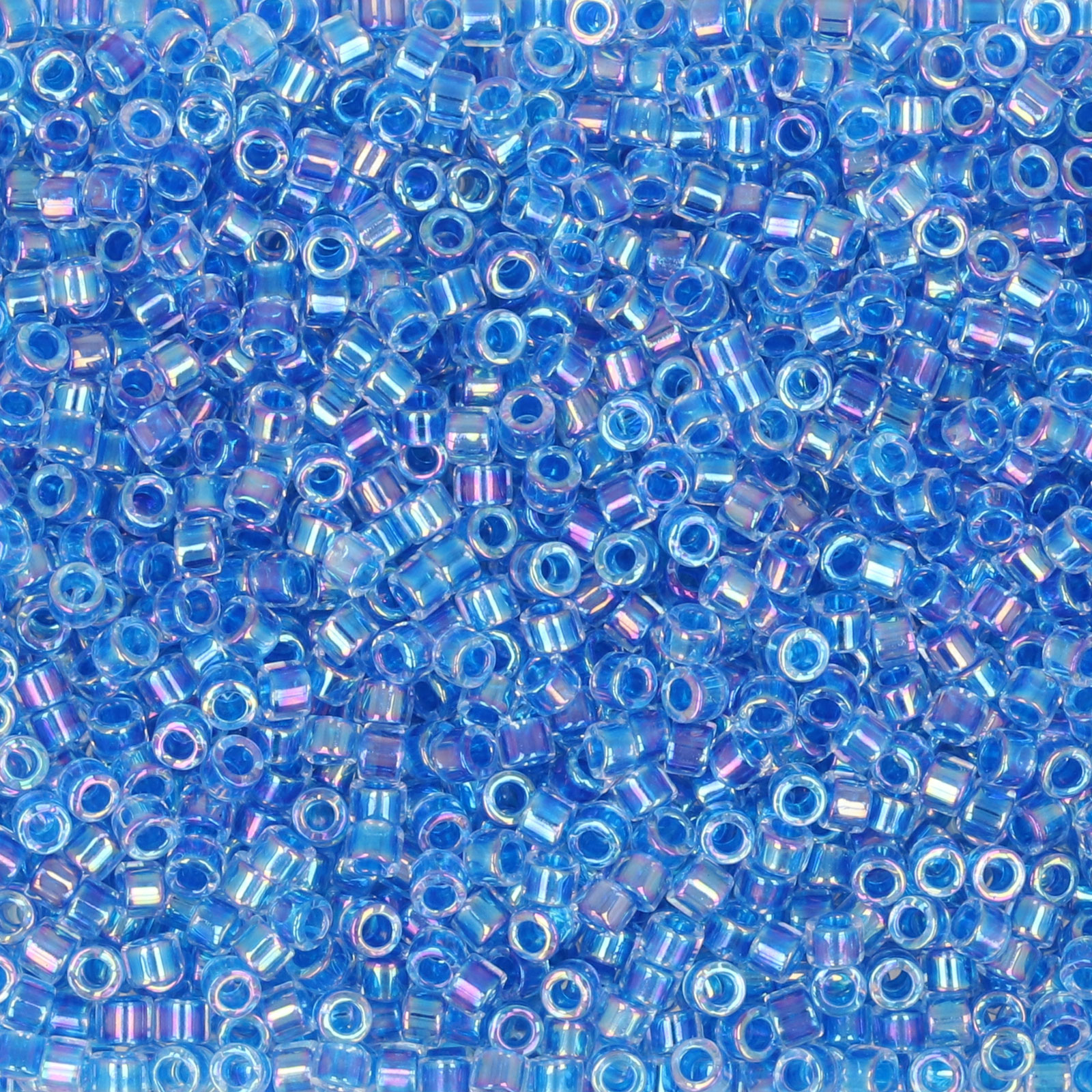 miyuki delica 11/0 - color-lined blue/crystal ab | 8gr
