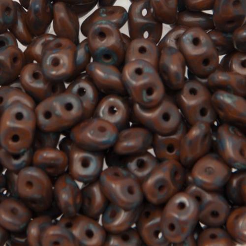 superduo seed beads 5x2,5mm - opaque umber picasso | 10gr