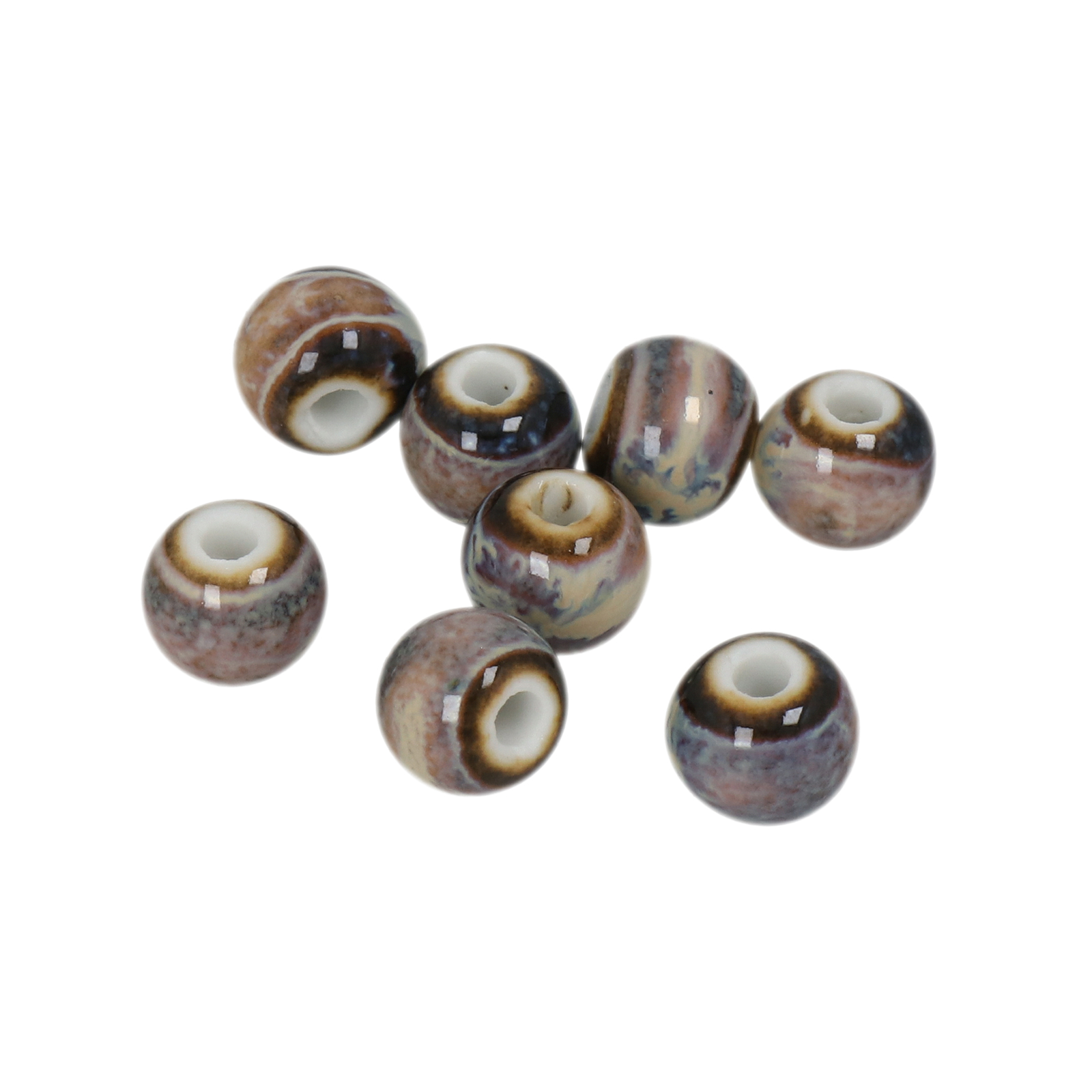 wave flambé ceramic beads round 10mm | 25pc