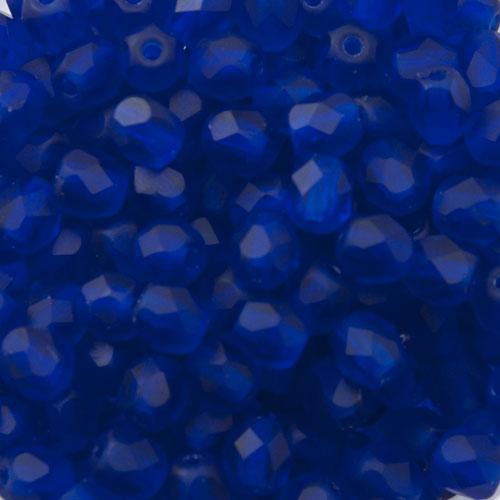 böhmische glasschliffperlen matte cobalt 4mm | 50st