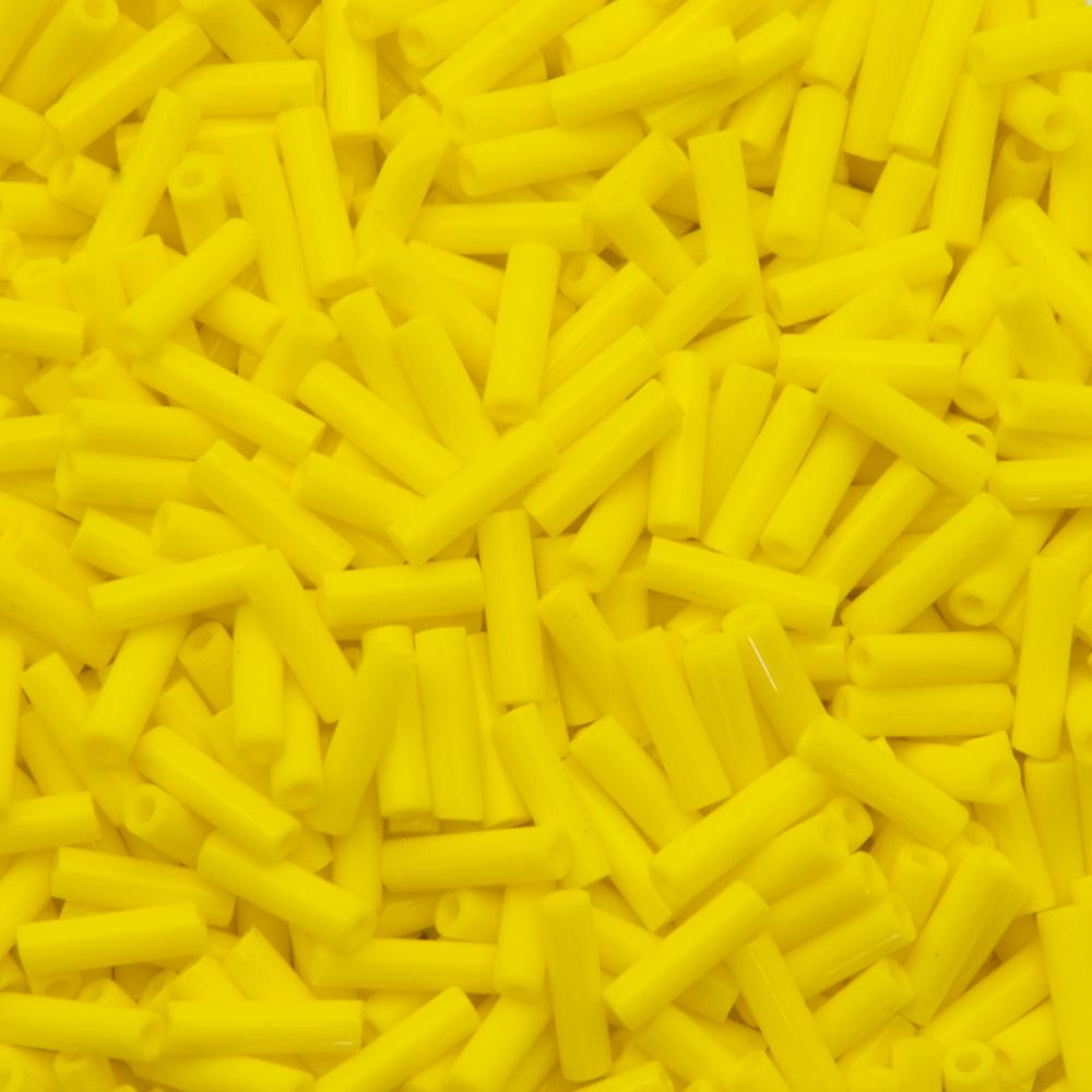 bugle miyuki beads 6mm - opaque yellow (404) | 10gr