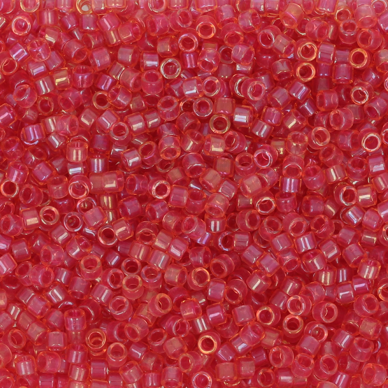miyuki delica 11/0 - color-lined light cranberry/topaz luster | 8gr