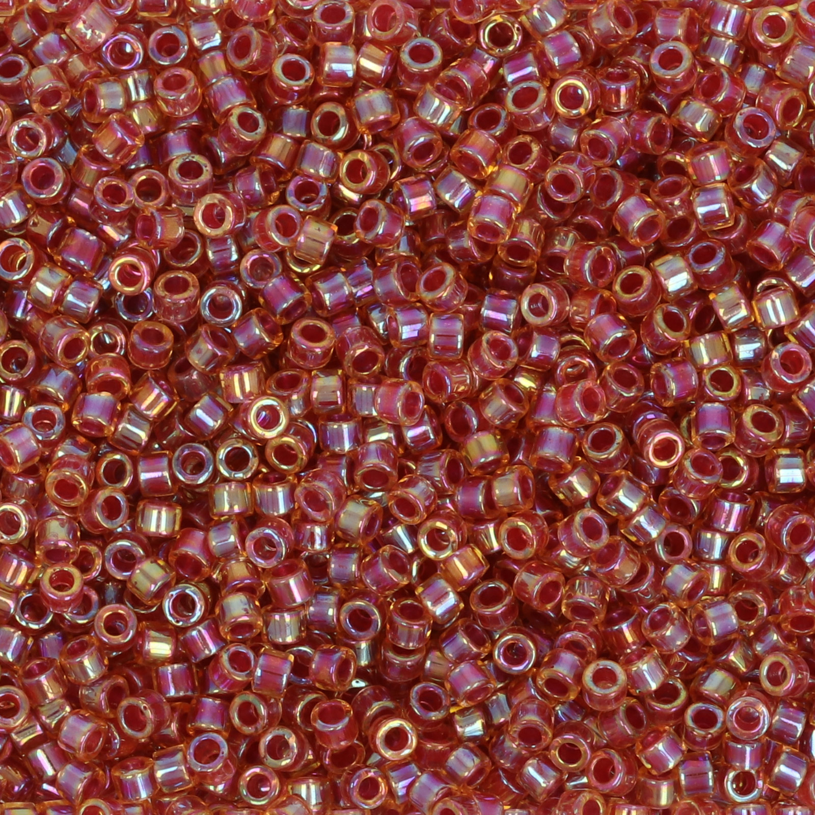 miyuki delica 11/0 - color lined light rose/light topaz ab | 8gr