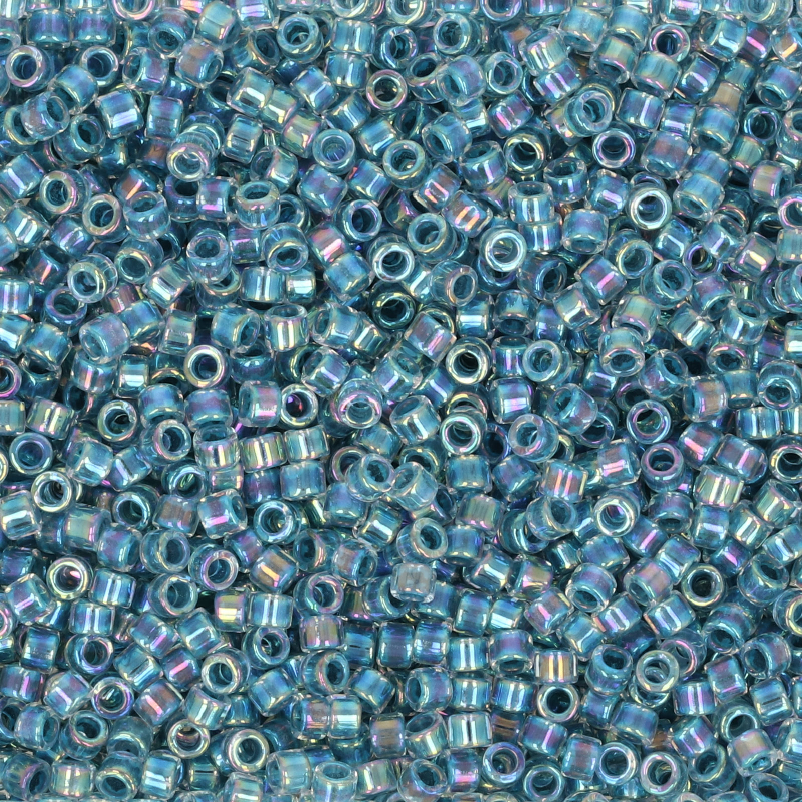 miyuki delica 11/0 - color- lined light blue/crystal ab | 8gr
