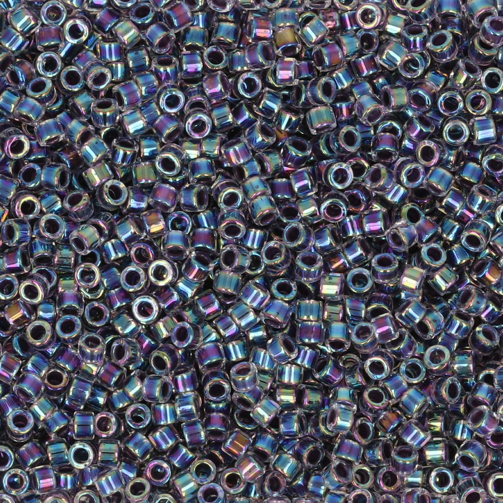 miyuki delica 11/0 - color-lined blue-violet/crystal ab | 8gr