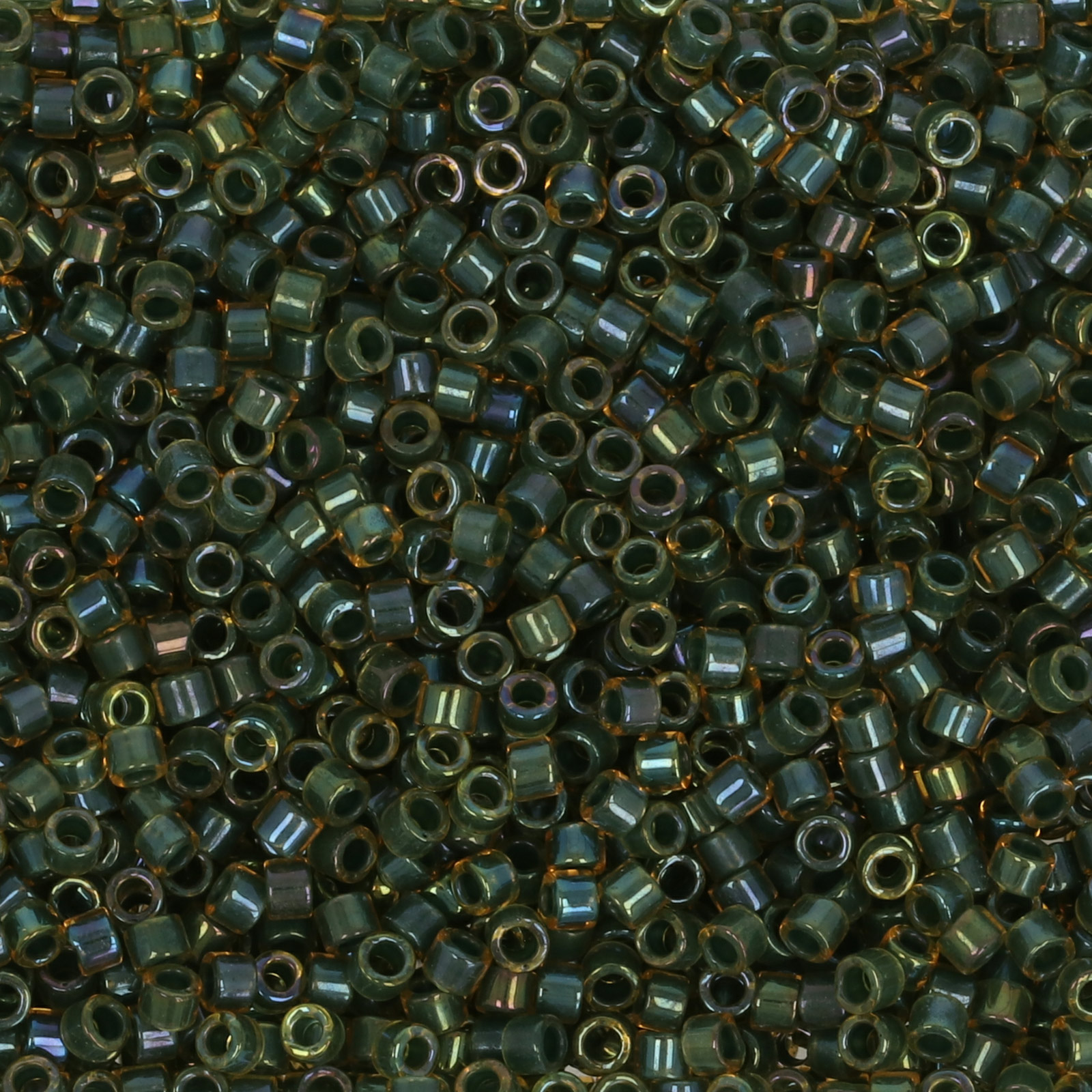 miyuki delica 11/0 - color-lined green/topaz ab | 8gr