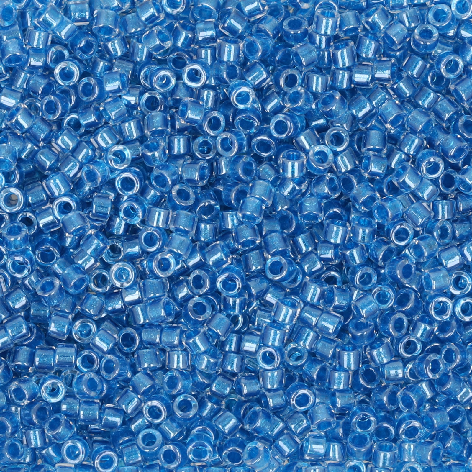 miyuki delica 11/0 - color-lined sparkle bright-blue/crystal | 8gr