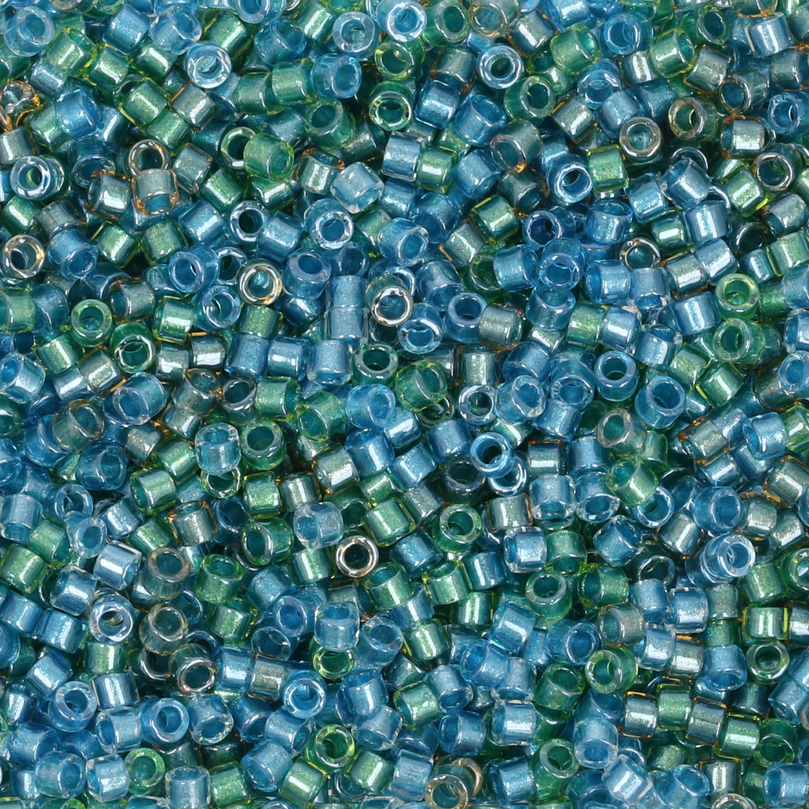 miyuki delica 11/0 - color-lined sparkle green/blue mix | 8gr