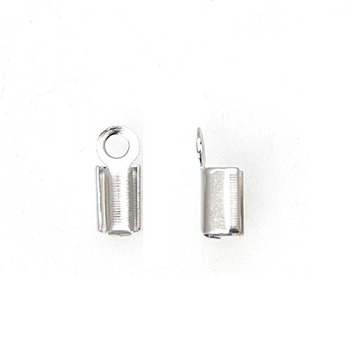 rhodium silver plated crimp end 10x4mm (width 3mm) | 48pc