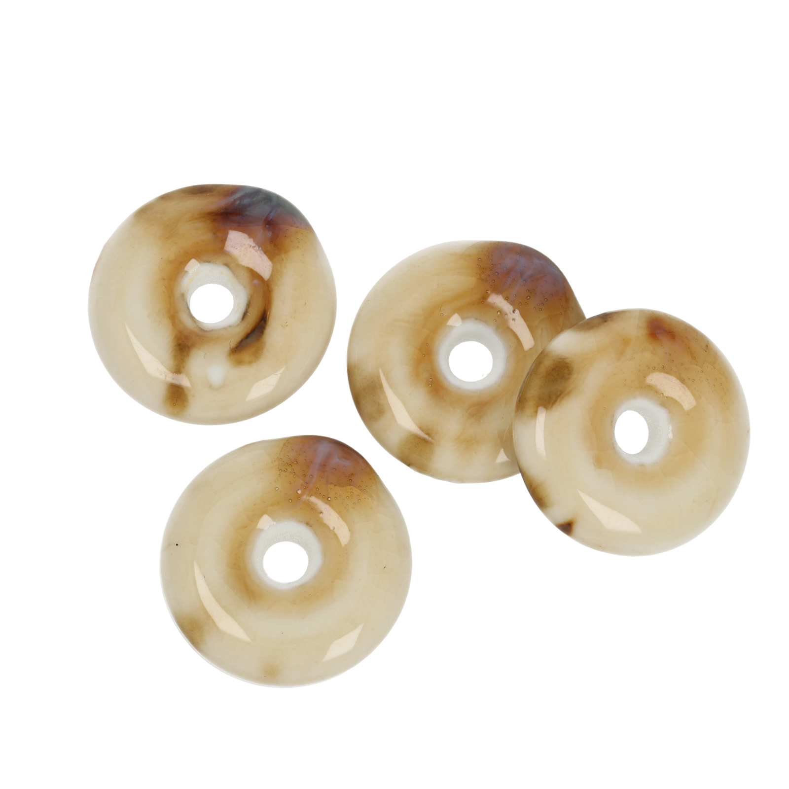 keramik donut - elfenbein flambé 20mm | 4st