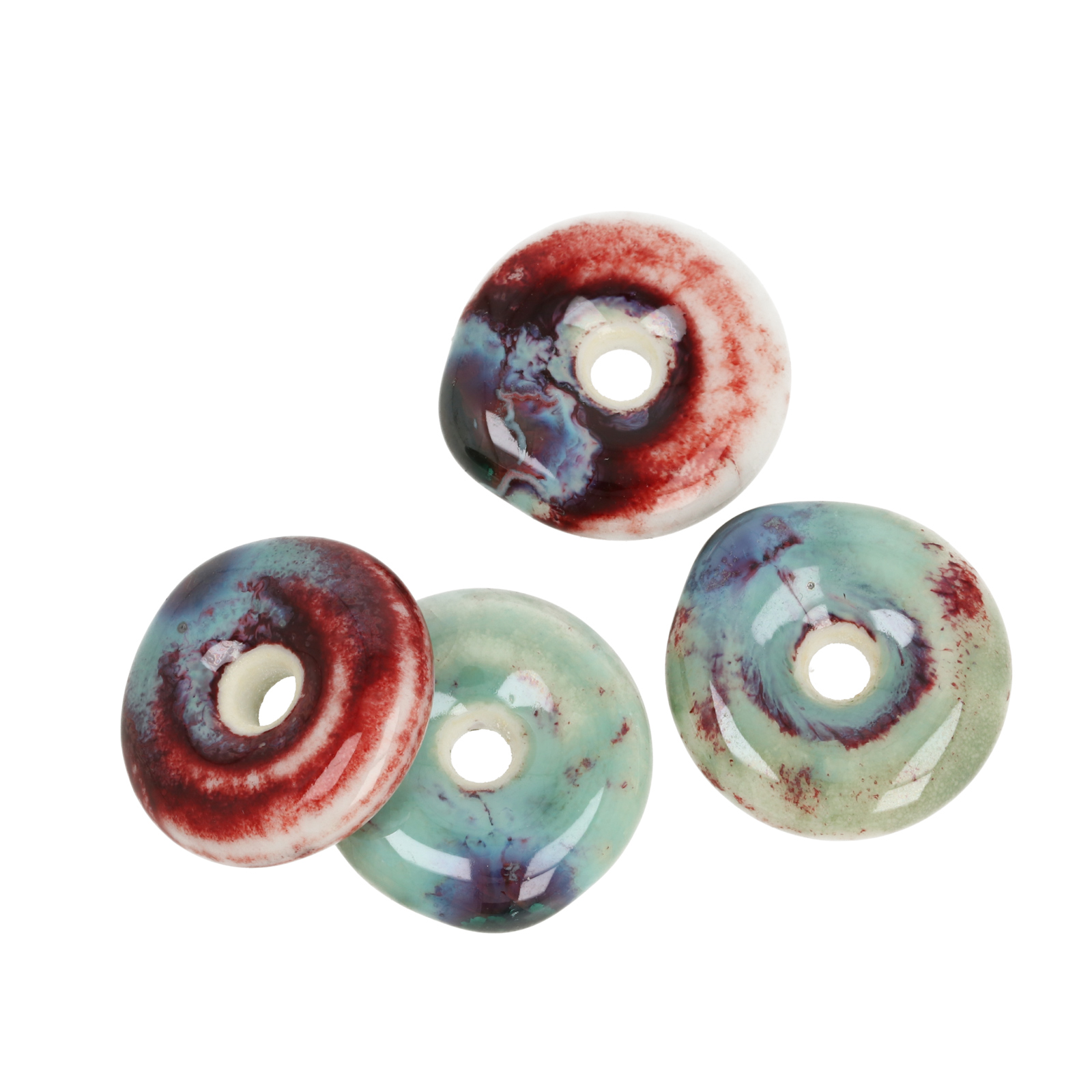 keramik donut - bordeaux flambé stonewashed 20mm | 4st