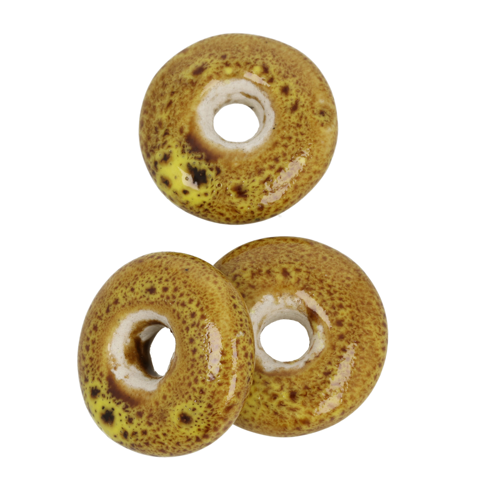 keramik donut - lime flambé 28mm | 2st