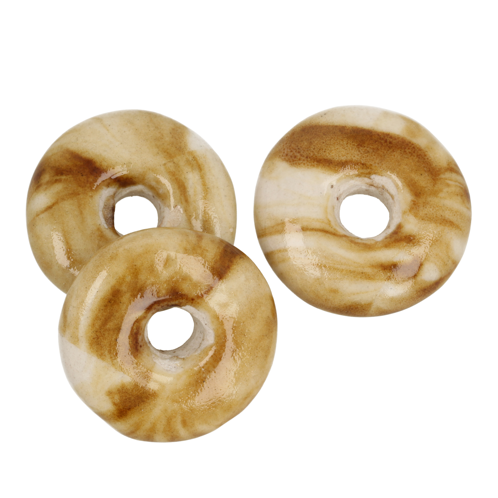 keramik donut - elfenbein flambé 28mm | 2st