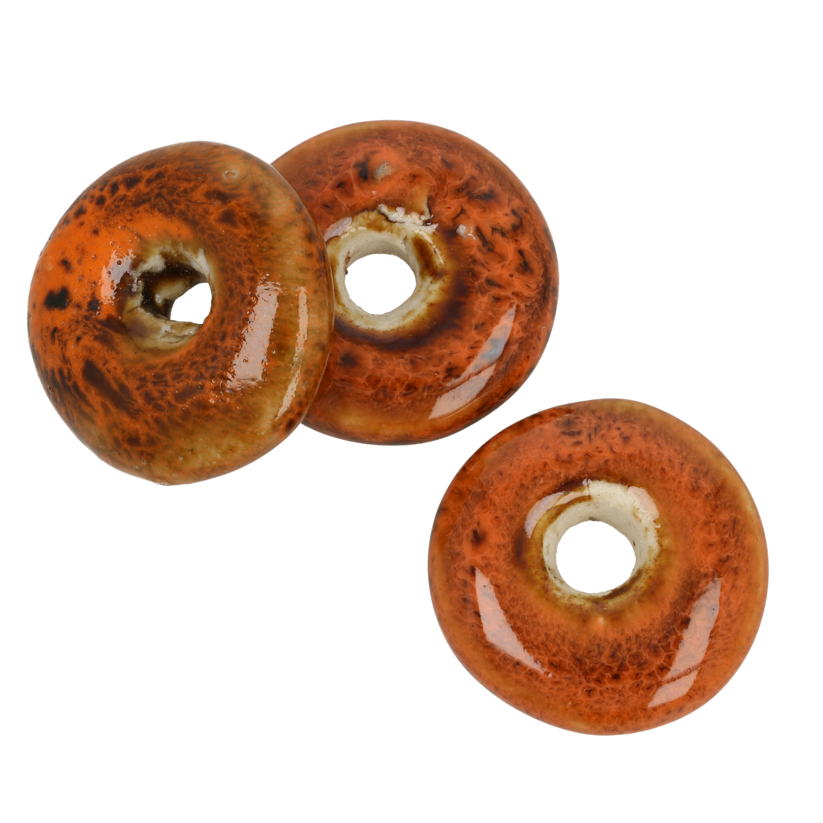 keramik donut - rot flambé 28mm | 2st