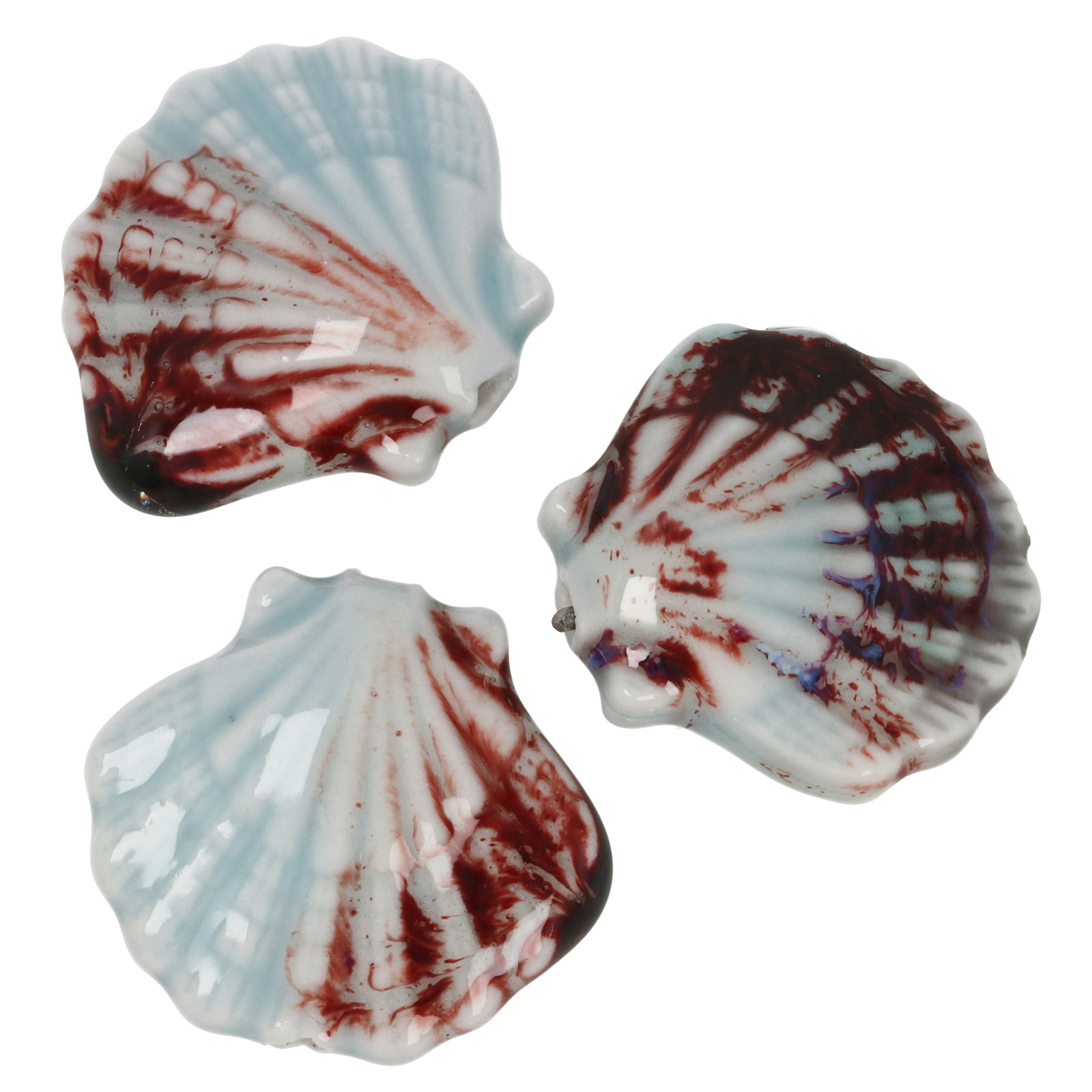 keramik seestern perlen - aqua flambé 30x28mm | 2st