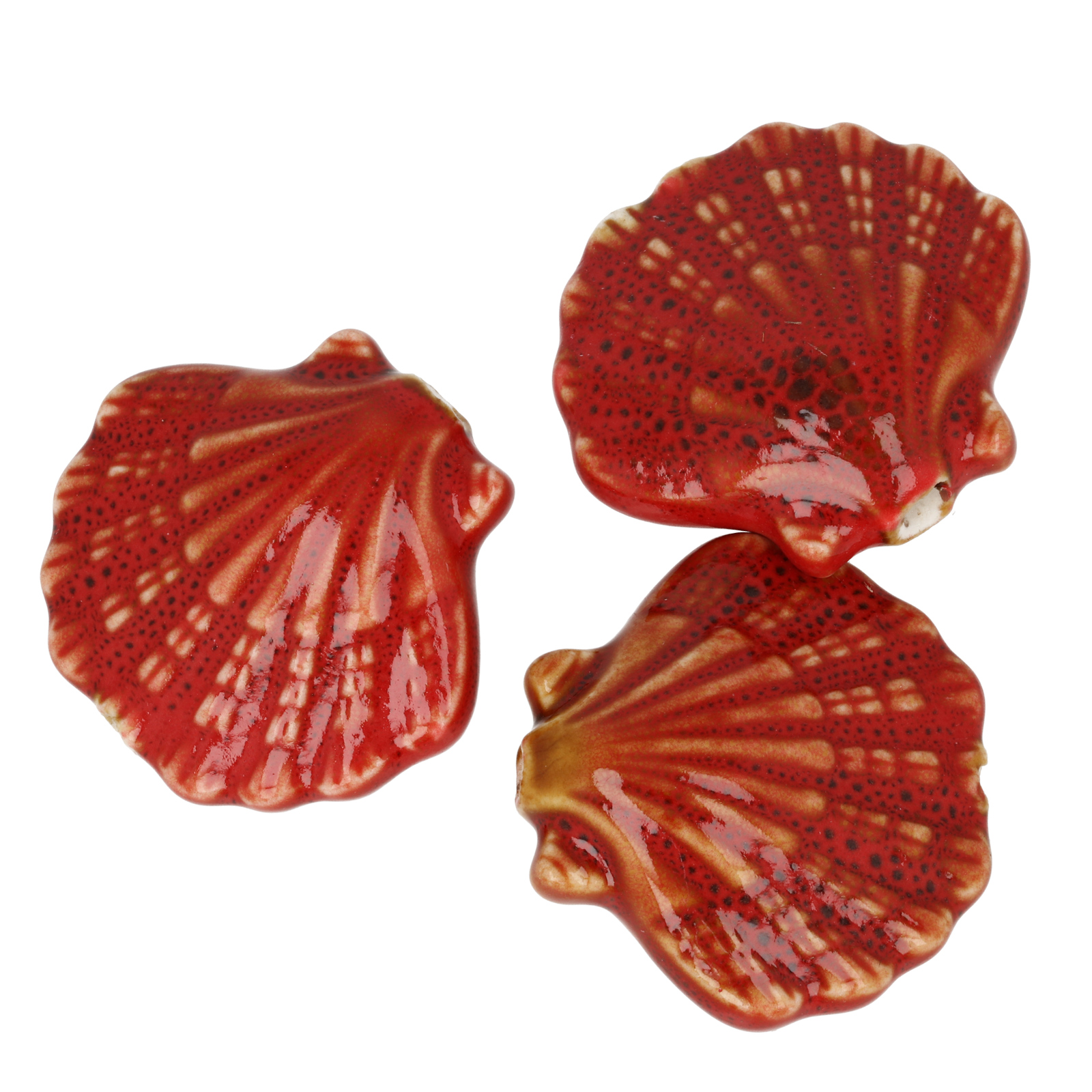 keramik seestern perlen - rot flambé 30x28mm | 2st