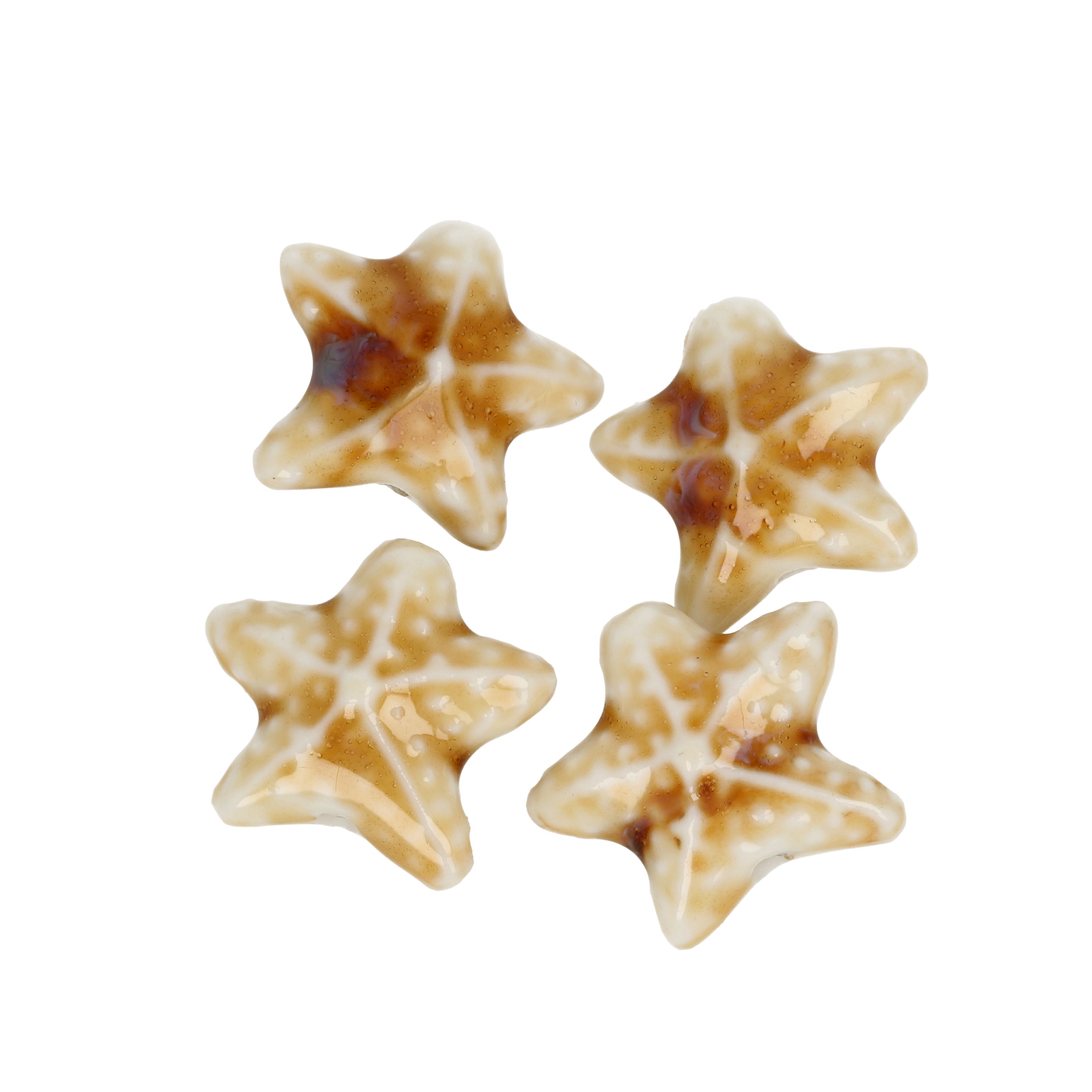 ivory flambé stonewashed ceramic starfish beads 20x18mm | 5pc