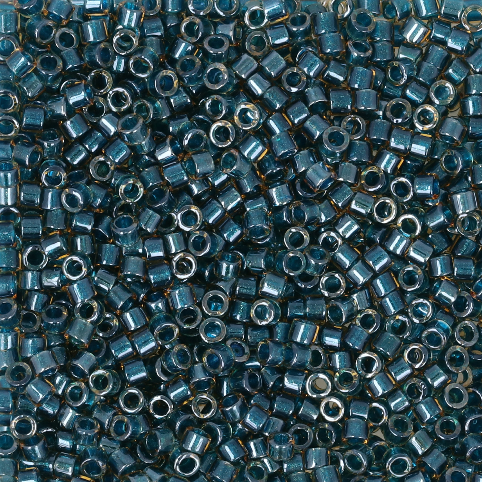 miyuki delica 11/0 - color-lined sparkling teal/topaz | 8gr