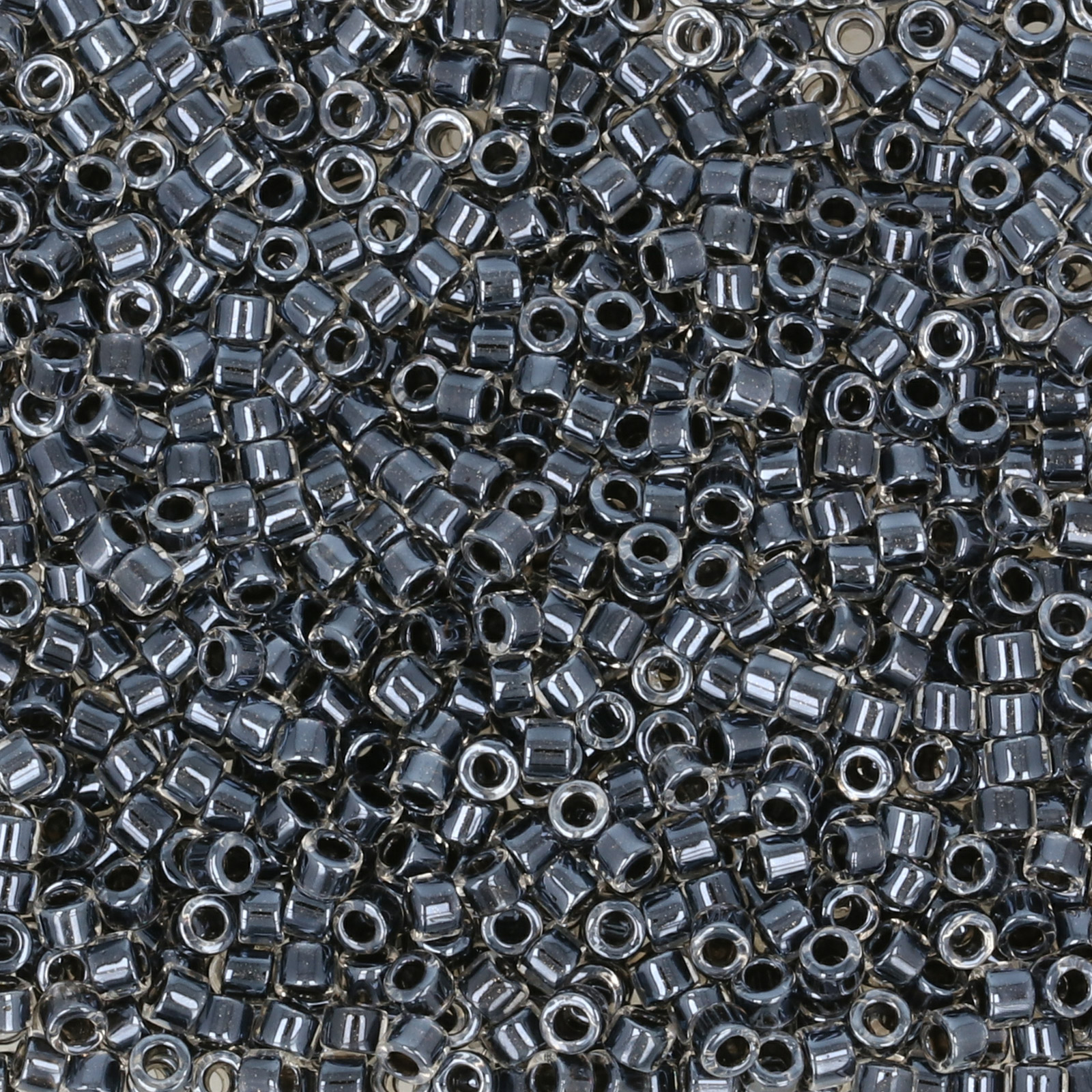 miyuki delica 11/0 - color-lined dark grey/crystal | 8gr