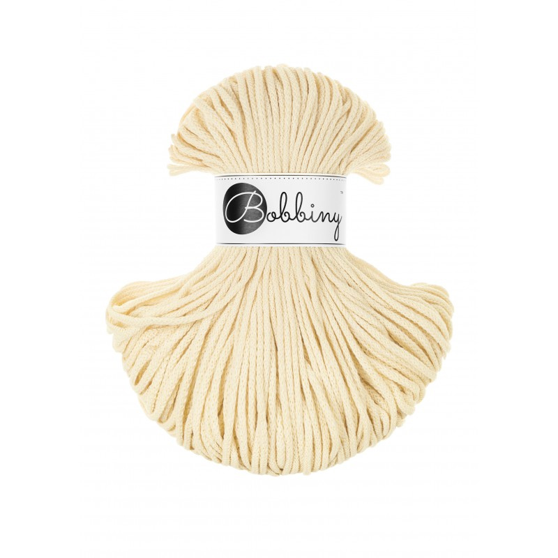 bobbiny junior braided cord - butter yellow 3mm - 100mt | 1pc
