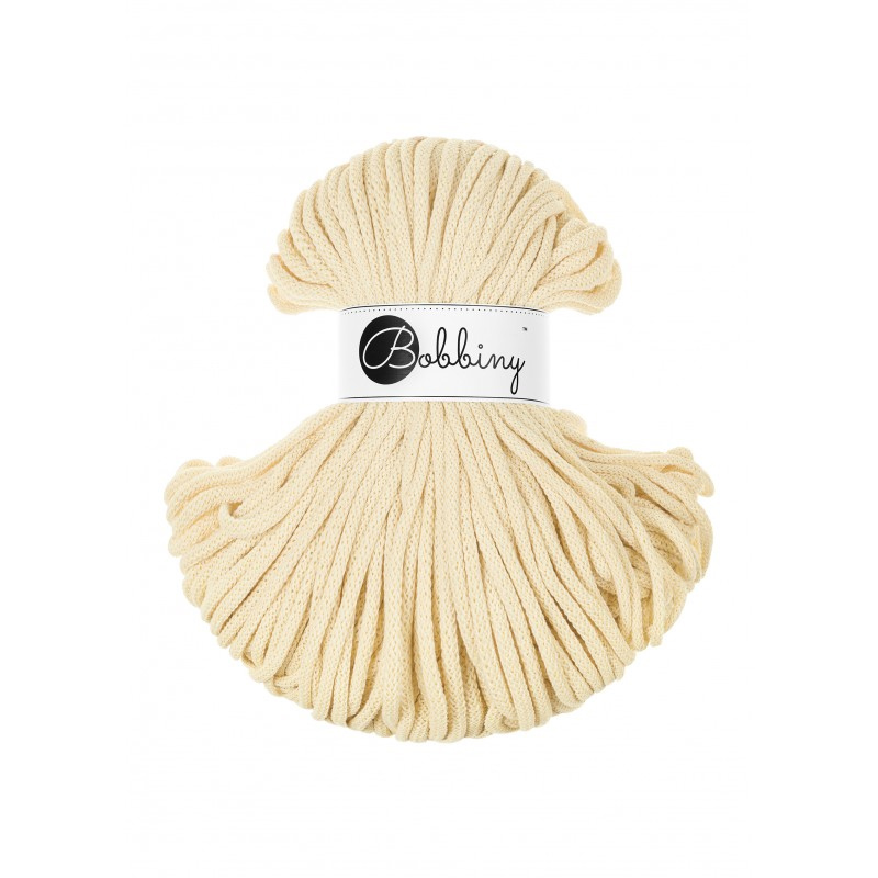 bobbiny premium braided cord - butter yellow 5mm - 100mt | 1pc