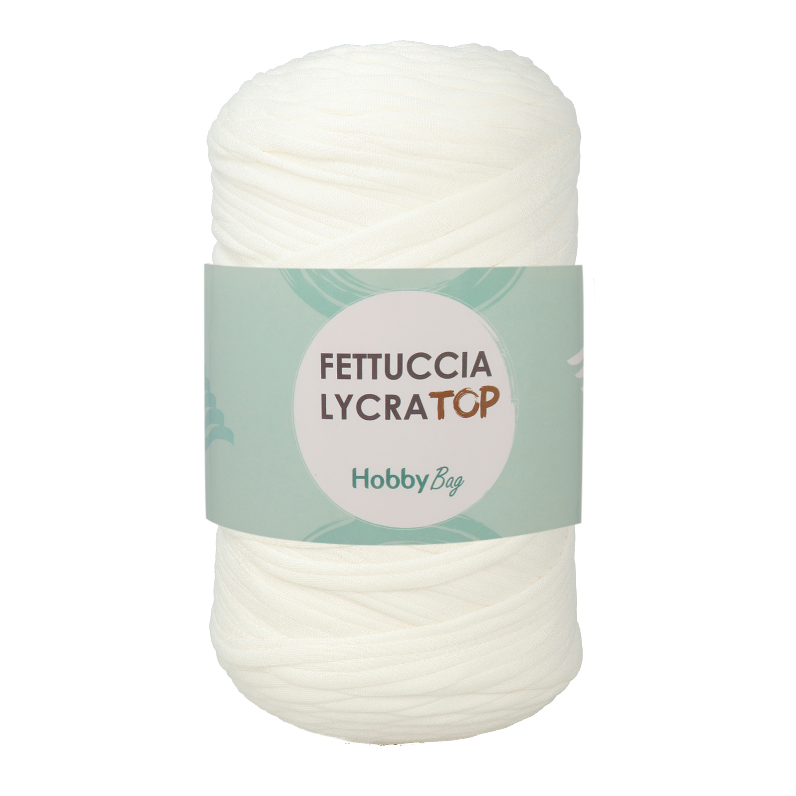 hobbybag t-shirt yarn fettuccia lycra top - white (30) - 400gr (105mt) | 1pc