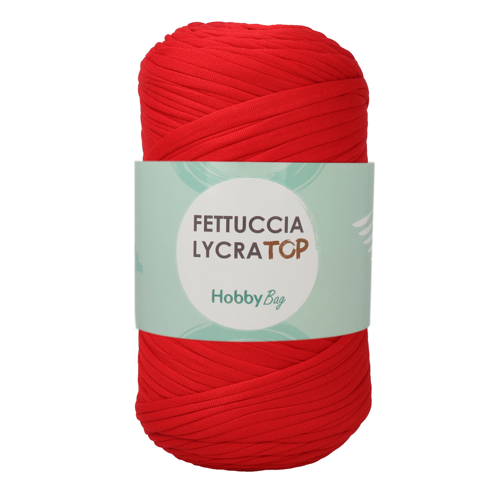 hobbybag t-shirt yarn fettuccia lycra top - red (1) - 400gr (105mt) | 1pc